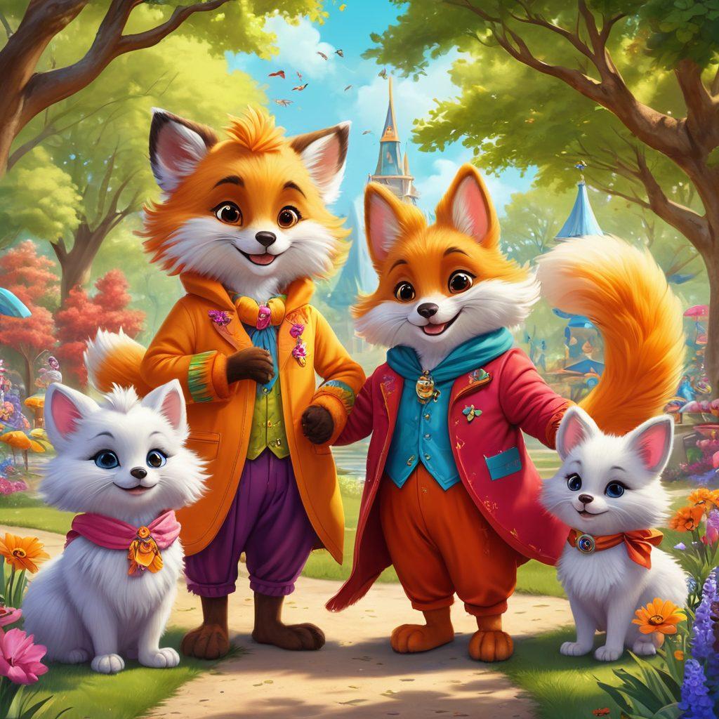 A colorful scene of diverse individuals happily interacting with their anthropomorphic furry companions in a beautifully landscaped park. Highlights include vibrant costumes, fluffy tails, furry hugs, and joyful expressions, showcasing the warmth and inclusivity of the furry community. Digital painting. vibrant colors. highly detailed. whimsical. cheerful atmosphere.